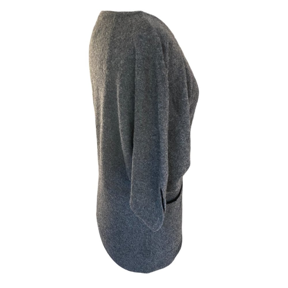Cynthia Rowley 100% Cashmere Gray Batwing Sleeve Pocket Sweater Quiet Luxury-S - Picture 6 of 12
